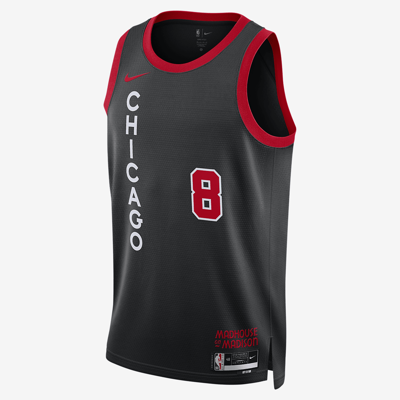 Zach Lavine Chicago Bulls City Edition 2023/24 Men's Nike Dri-FIT NBA Swingman Jersey - Black/University Red