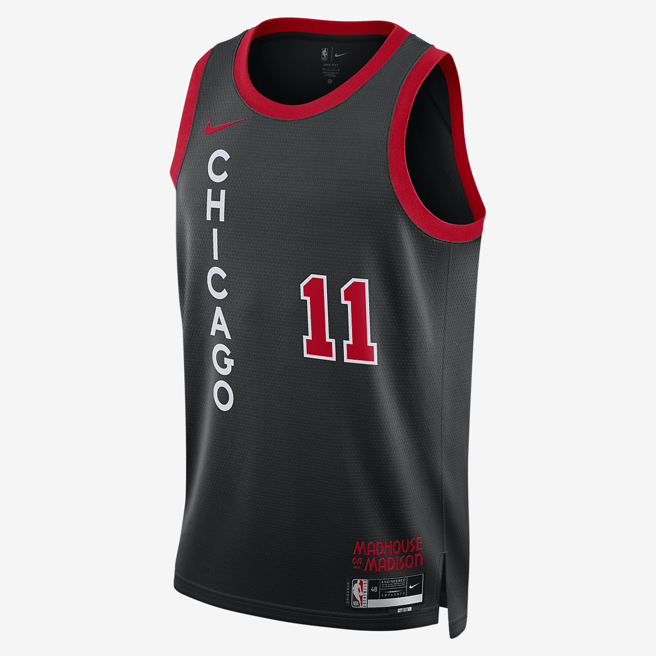 DeMar DeRozan Chicago Bulls City Edition 2023/24 Men's Nike Dri-FIT NBA Swingman Jersey - Black/University Red