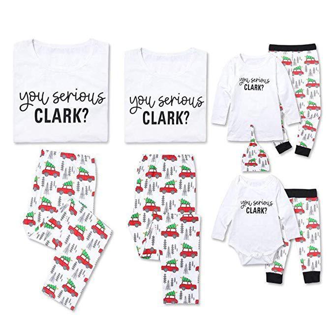 'You Serious Clark? Christmas Trees Printed Family Matching Pajamas Sets