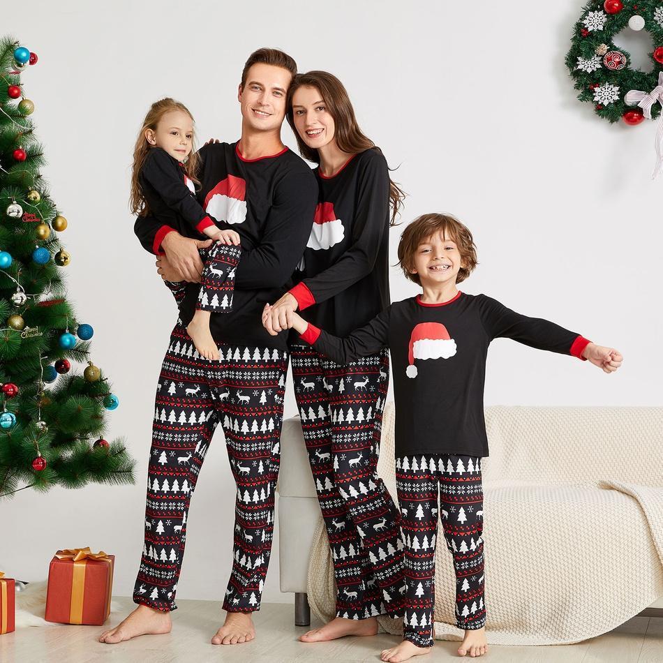 Cute Christmas Hat Print Family Matching hot Set