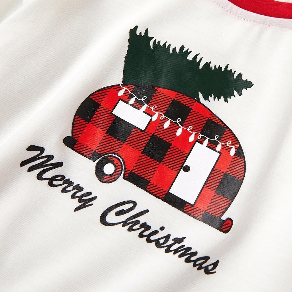 Car Carrying Christmas Tree Family Matching Pajamas Set (with Pet's dog clothes)