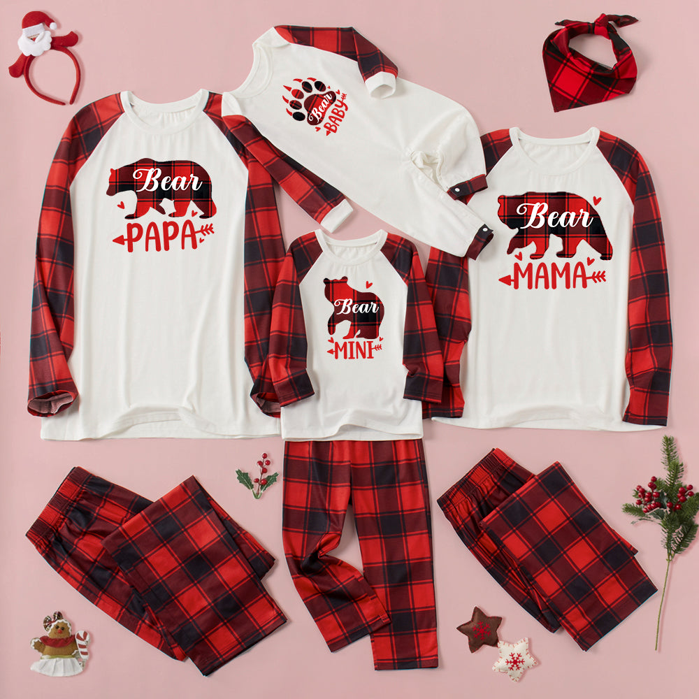 Christmas Check Printed Parent-child Pajama Set (with Pet Dog Clothes)
