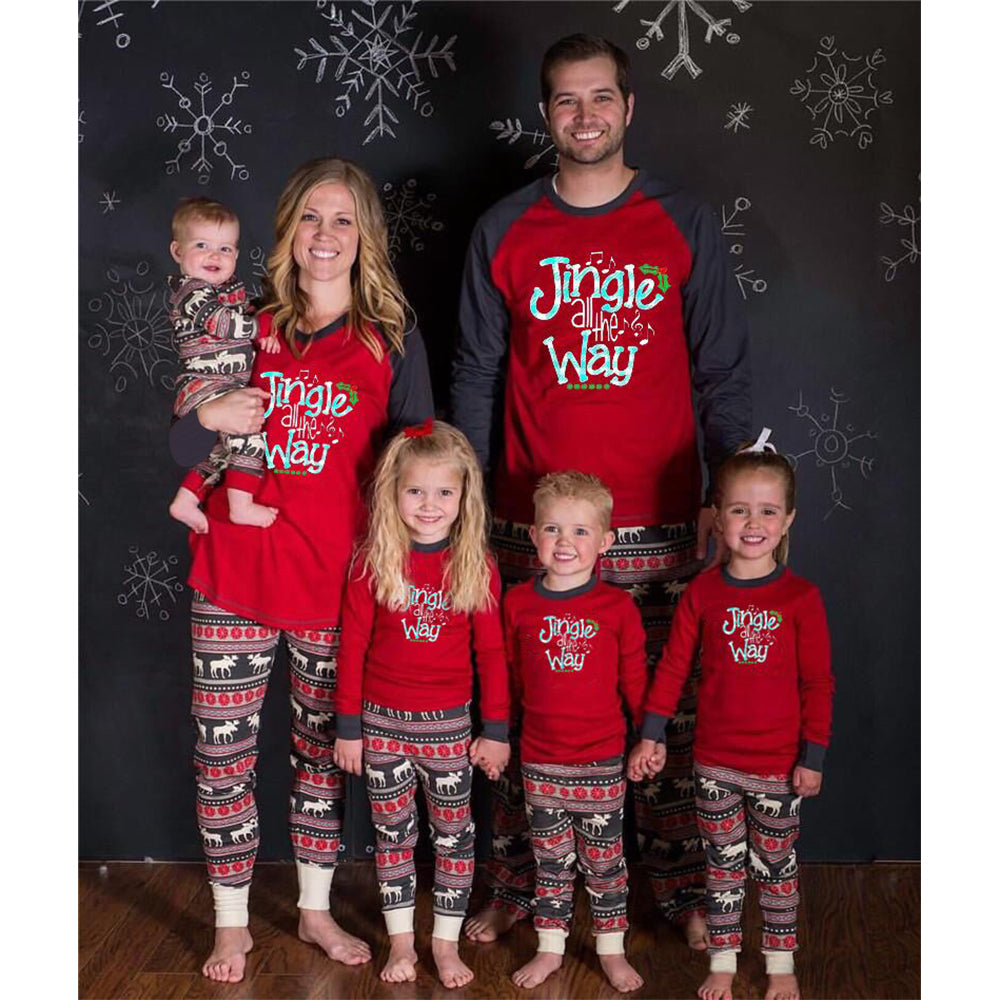 Christmas Elk Red Parent-child Pajama Set
