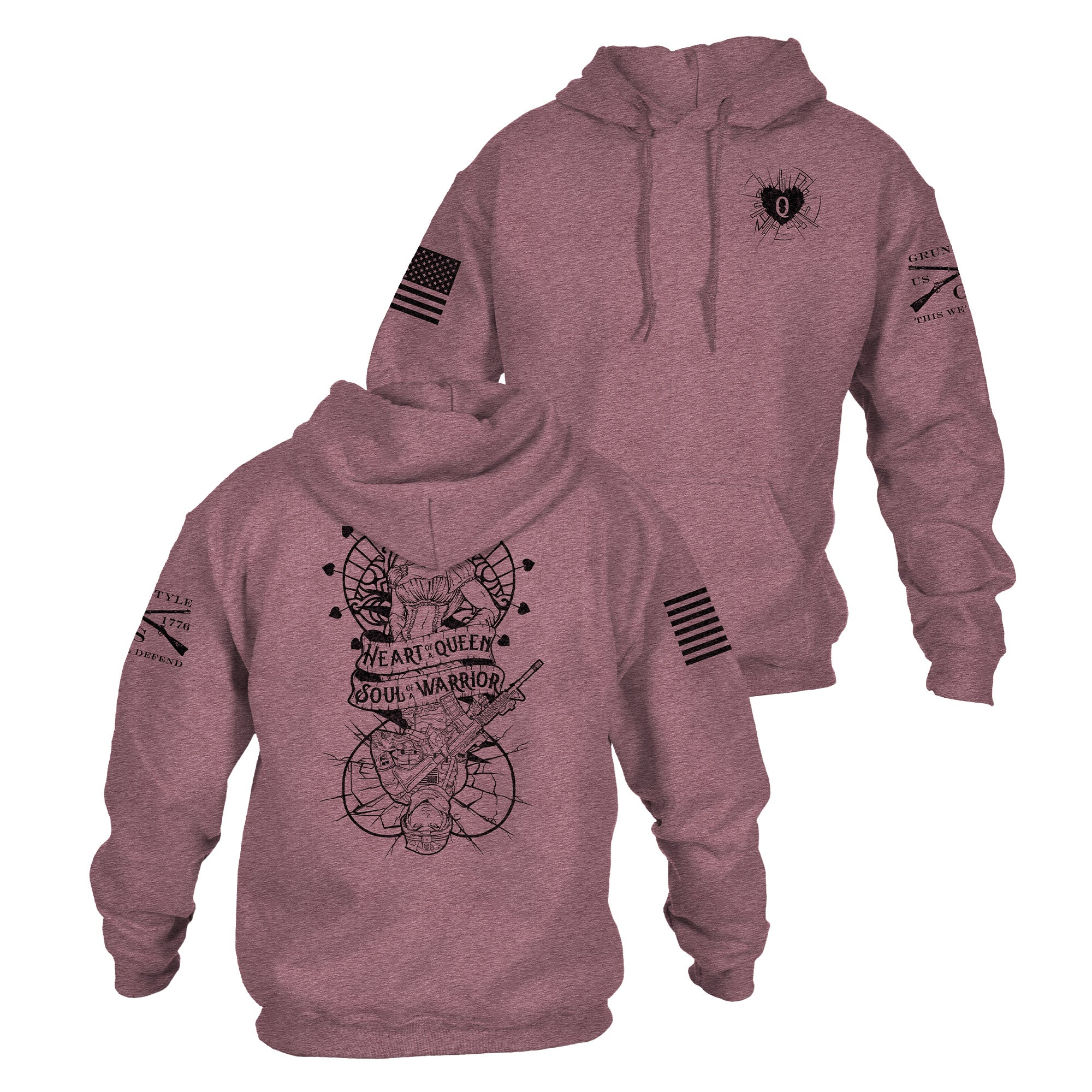 Women's Heart and Soul of a Warrior Hoodie - Heather Maroon