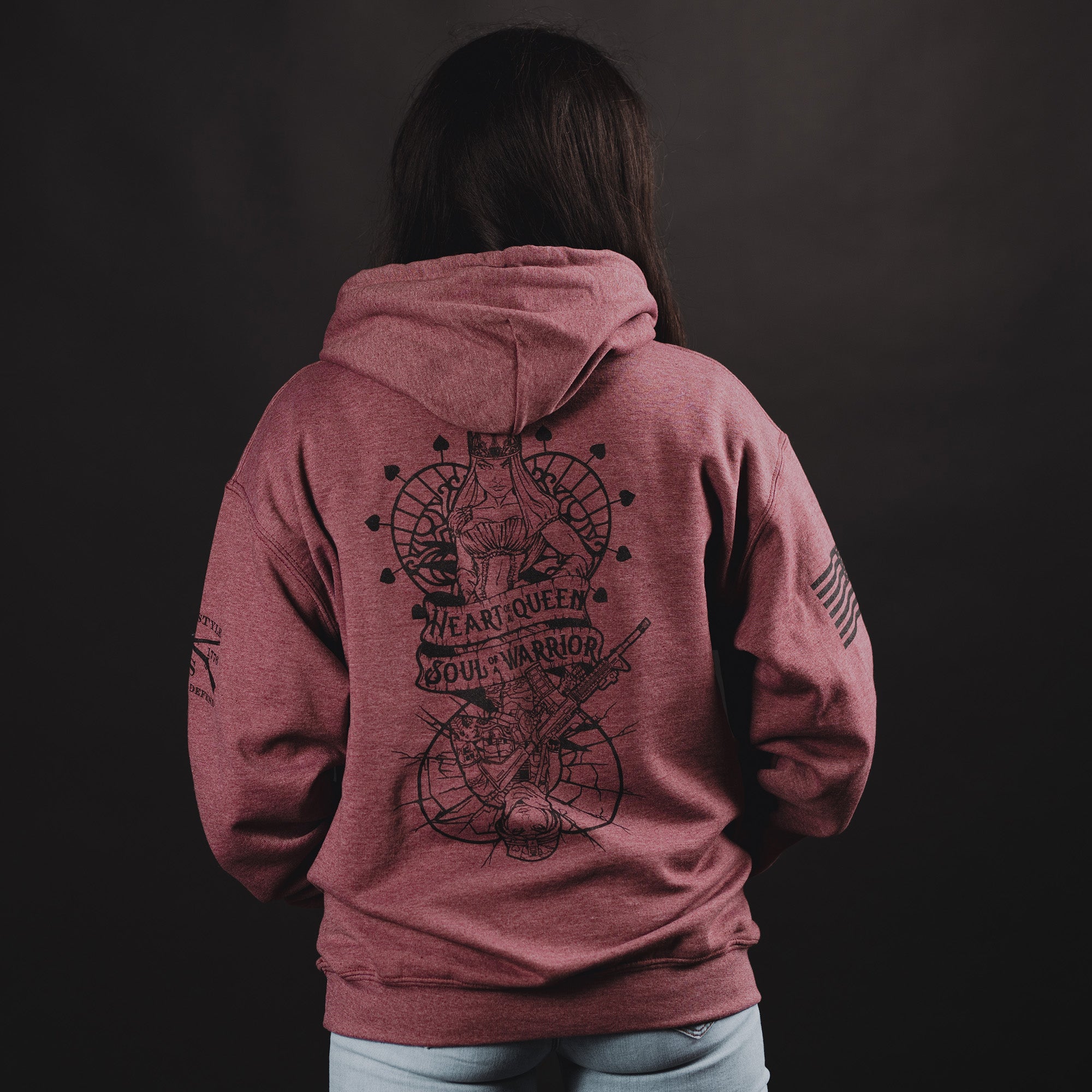 Women's Heart and Soul of a Warrior Hoodie - Heather Maroon
