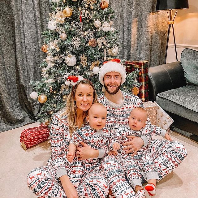 Christmas Tree and Reindeer Patterned Family Matching Pajamas Sets(with Pet Dog Clothes)