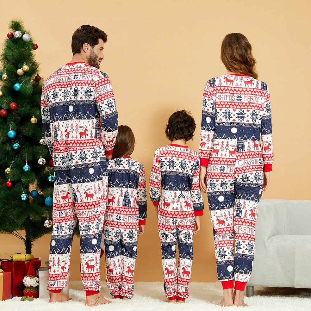 Christmas Print Parent-child One-piece Pajamas