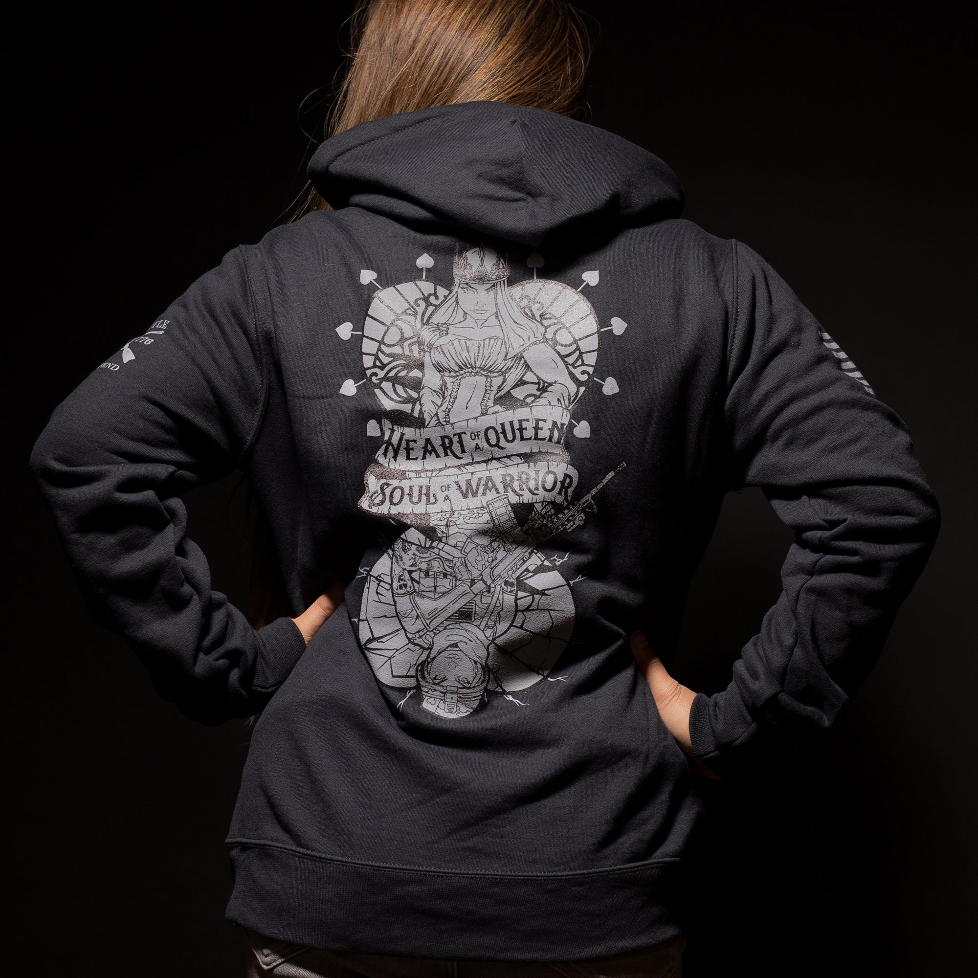 Women's Heart and Soul of a Warrior Hoodie - Black
