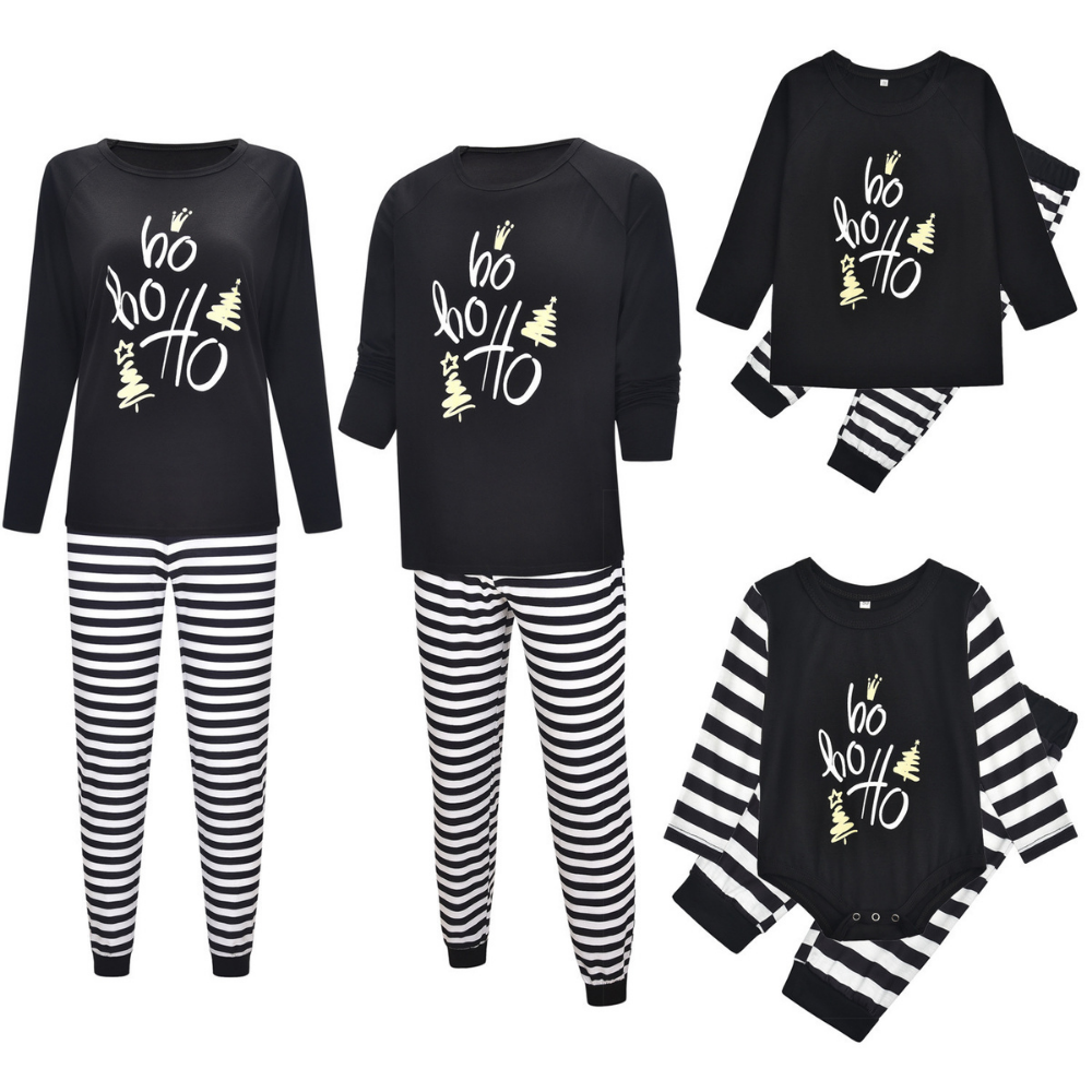 Christmas Alphabet Pattern Parent-child Pajamas Set