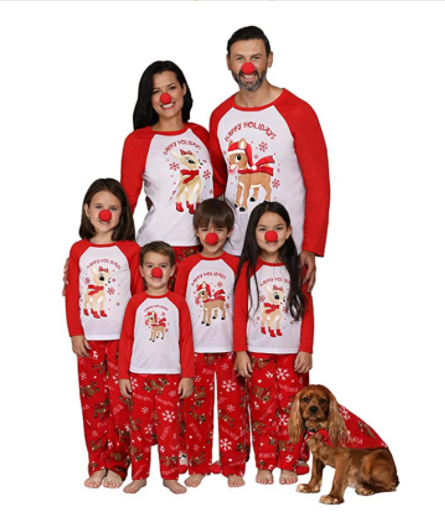 Christmas elk style printed home parent-child clothes
