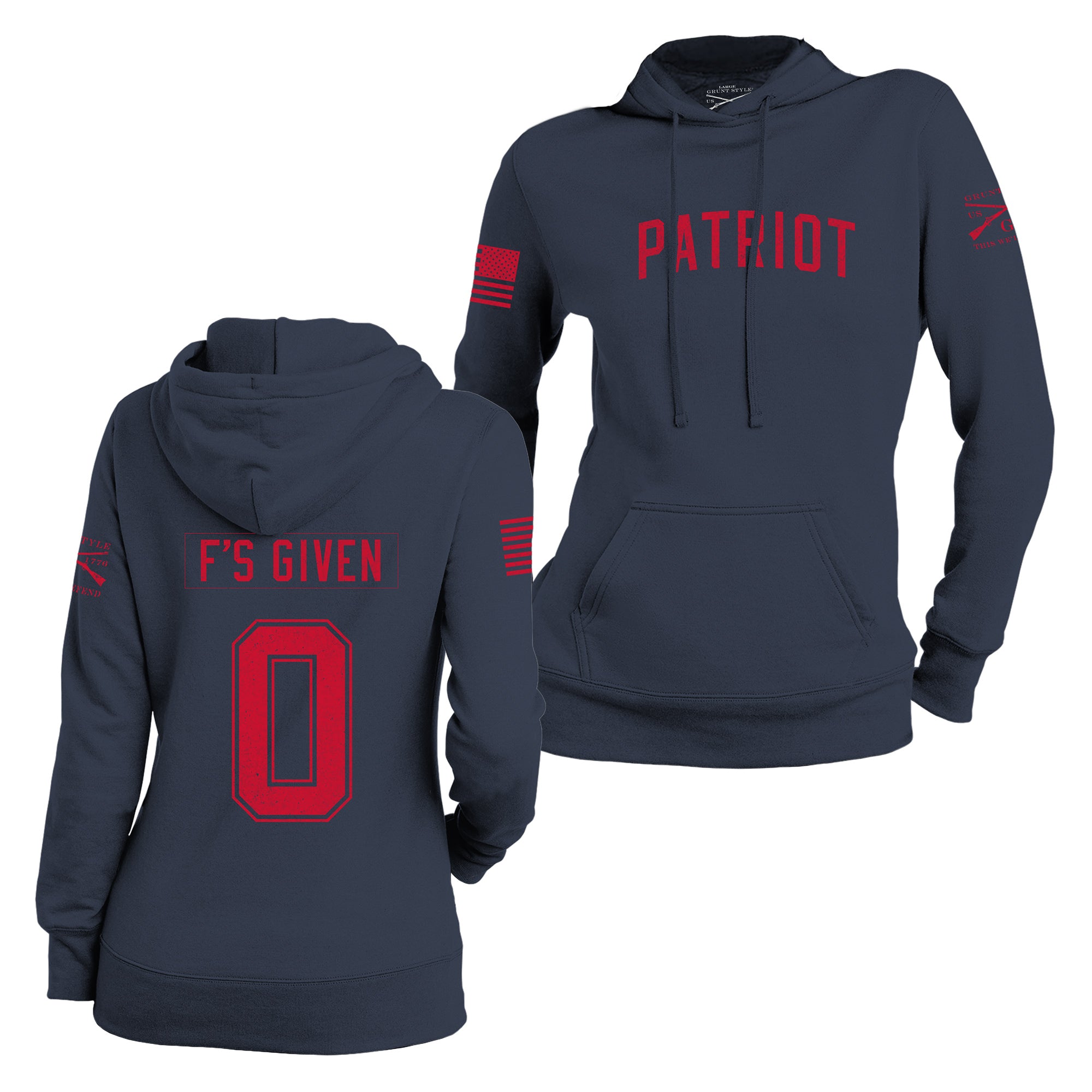 Women's Zero F's Given Hoodie - Navy