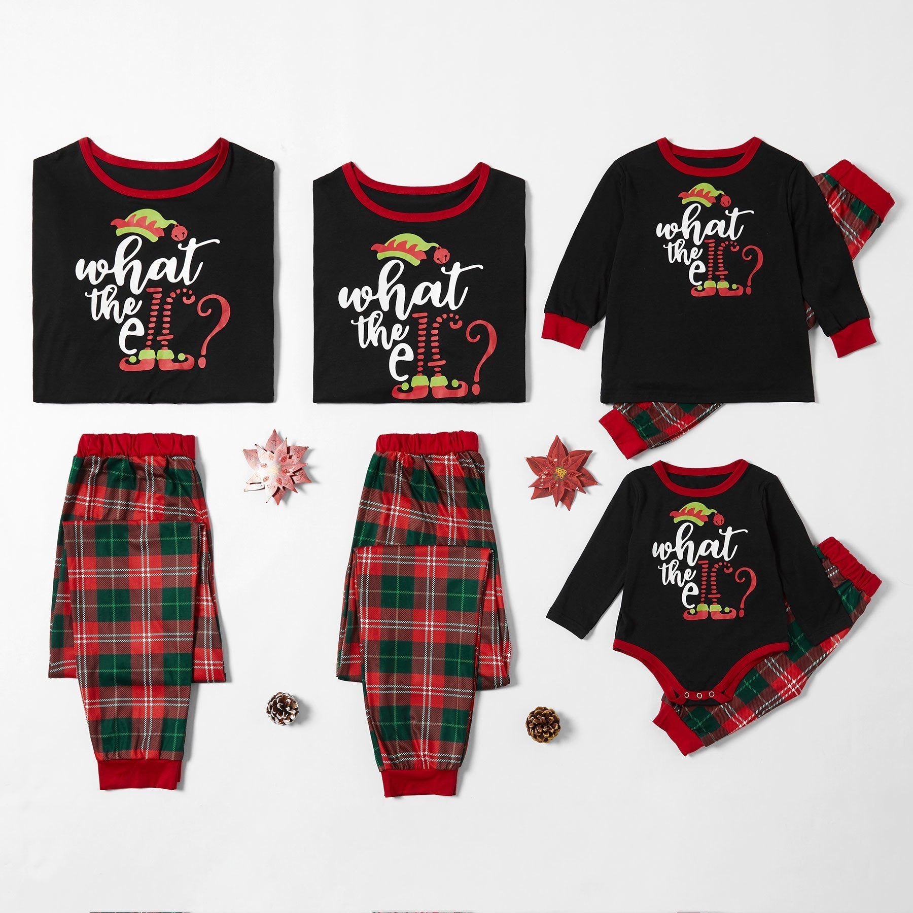 Family Look Black Party Pajama Sets Letter Positioning print Matching Pajamas(with Pet Dog Clothes)