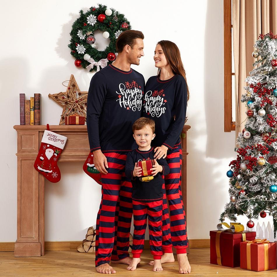 ' Happy Holiday ' Christmas Family Matching Pajamas Set