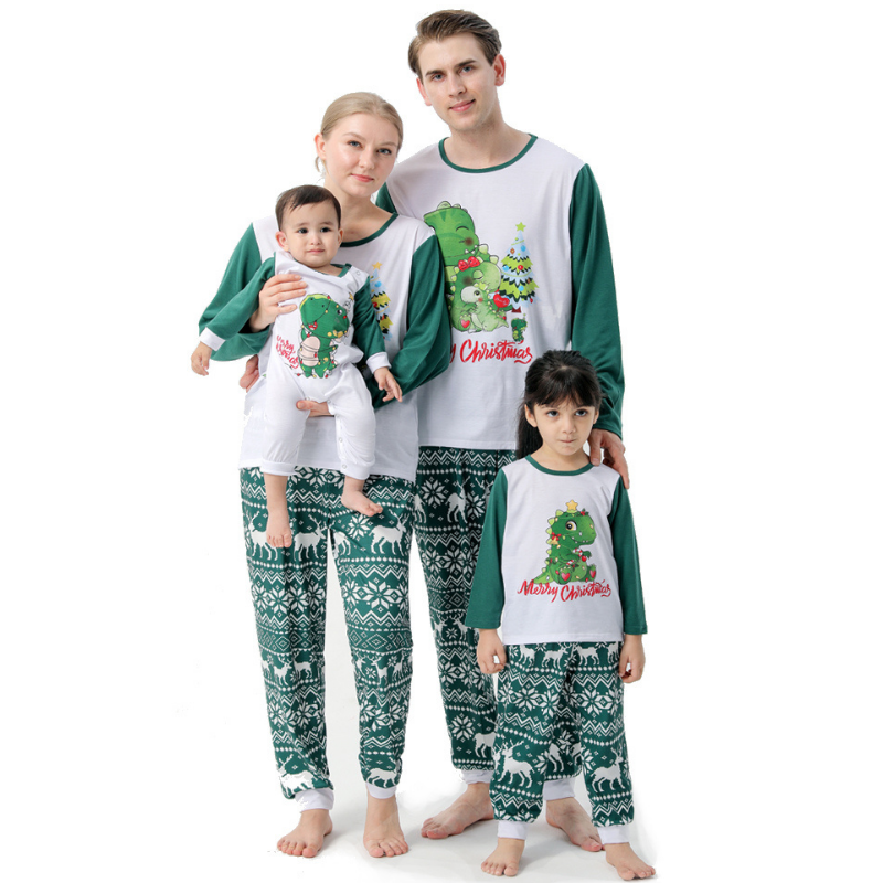 Christmas Print Parent-child Pajamas Set(with Pet Dog Clothes)