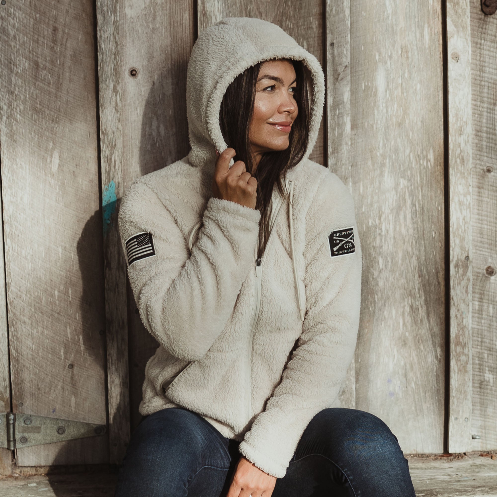 Women's Sherpa Jacket - Oatmeal