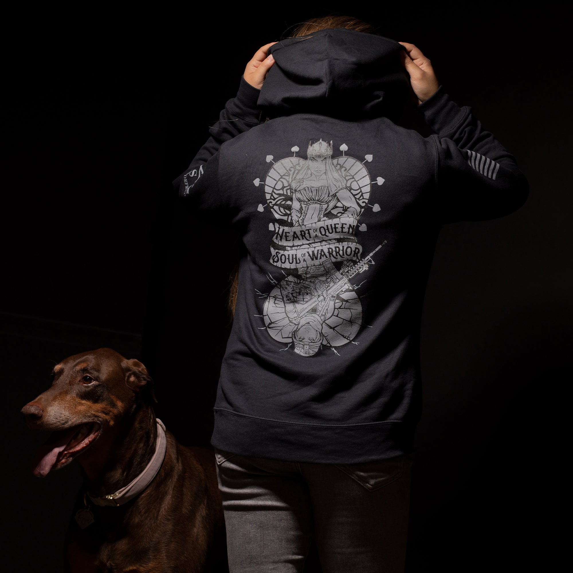 Women's Heart and Soul of a Warrior Hoodie - Black