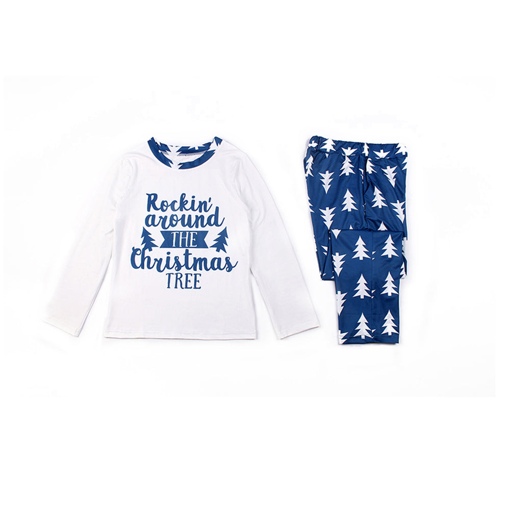 Christmas Letter Printed Parent-child Pajamas Set