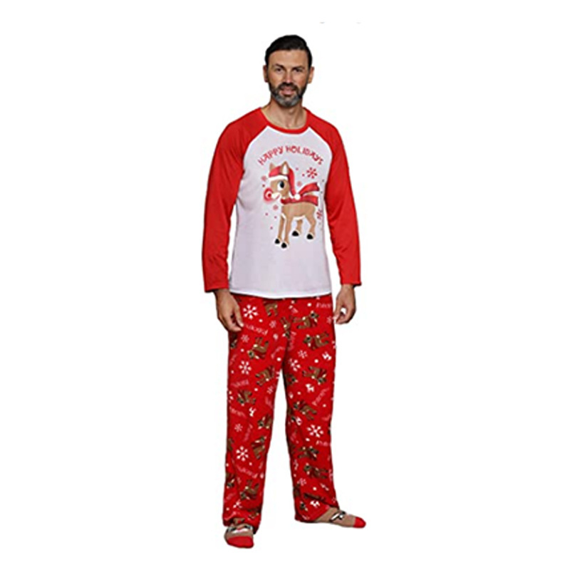 Christmas elk style printed home parent-child clothes