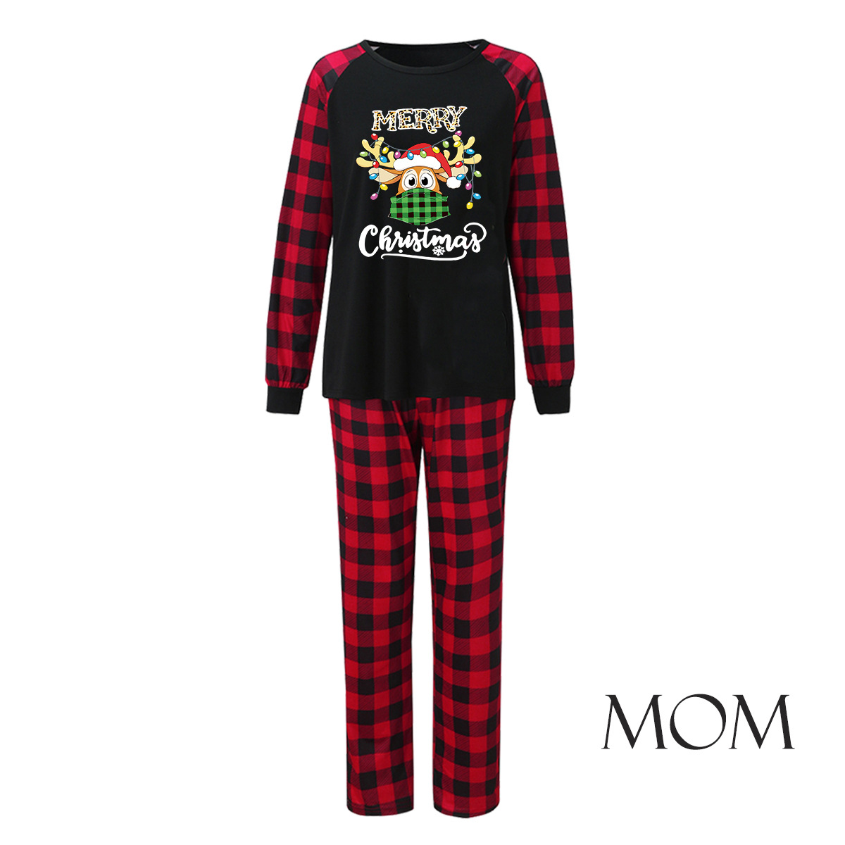 Plus size winter elk print Christmas parent-child homewear