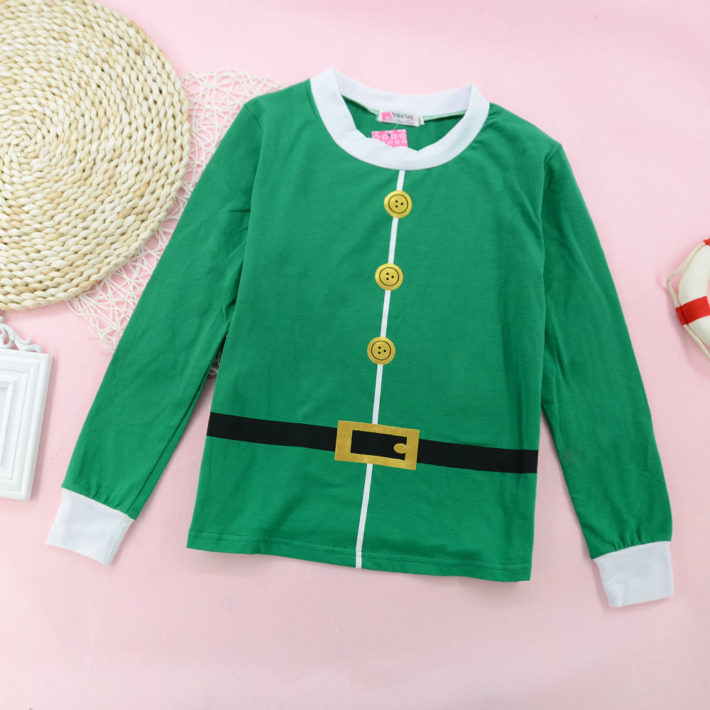 Green Christmas Family Wear Long Sleeve Pajama Set