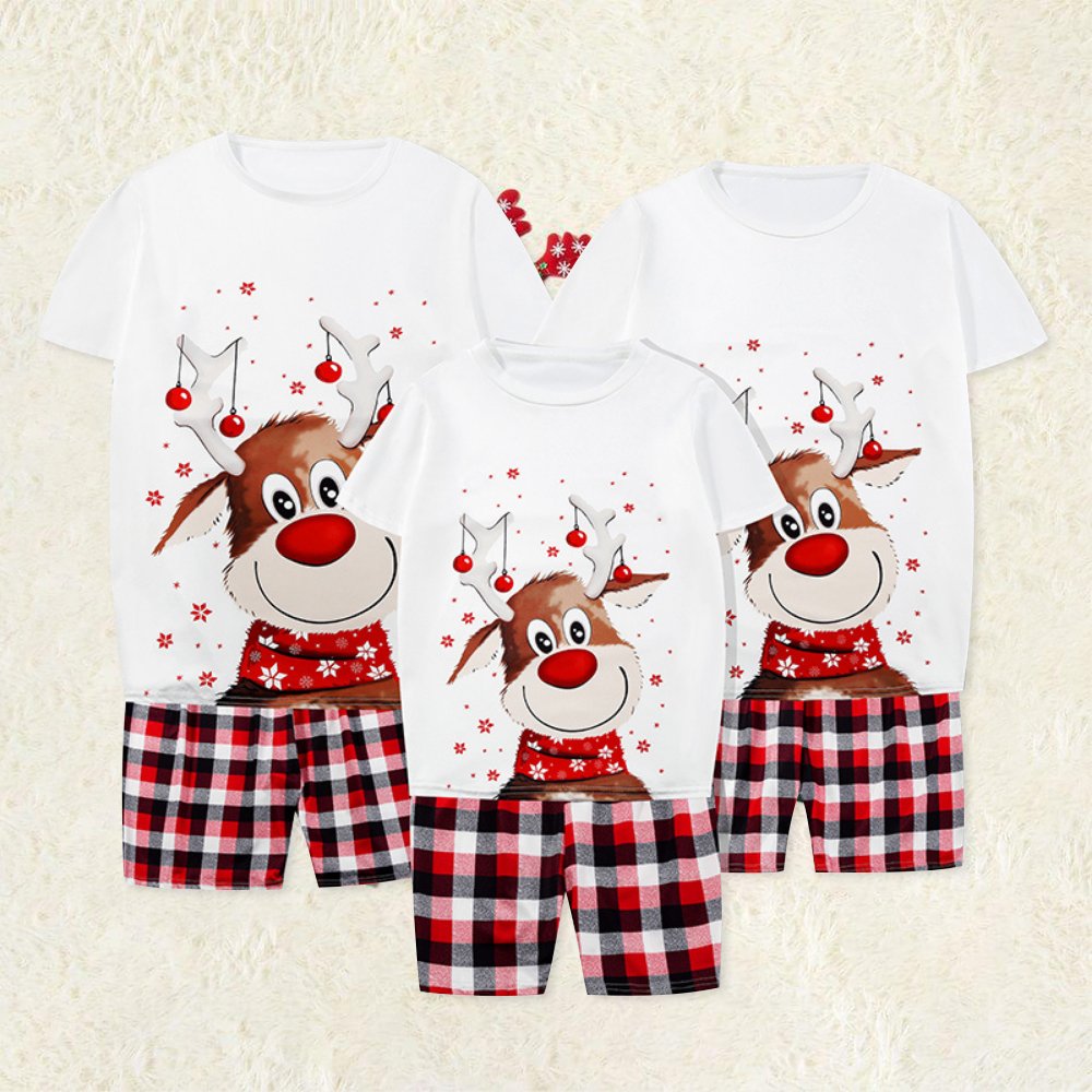 Short-sleeved Shorts Reindeer Christmas Family Matching Pajamas