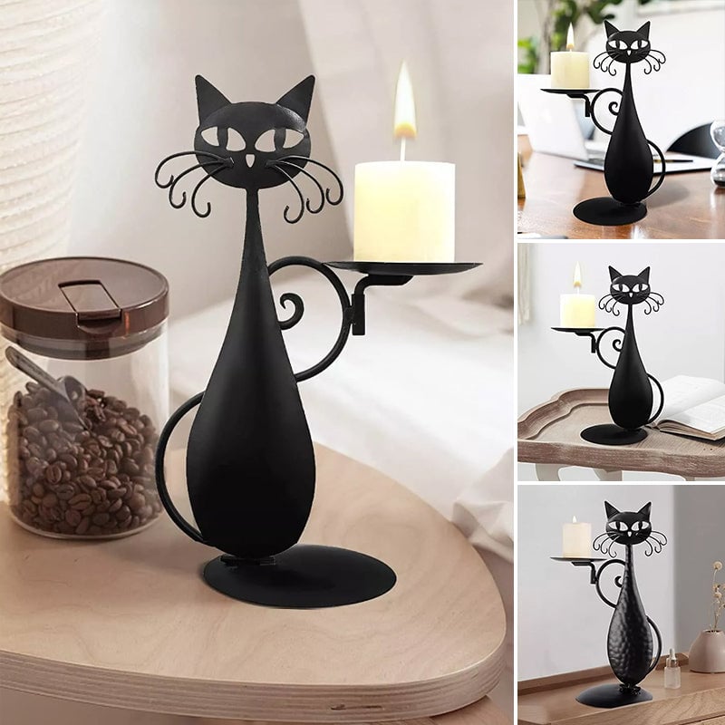 🎁2023-Christmas Hot Sale🎁 | 48% OFF😺Black Cat Candle Holder