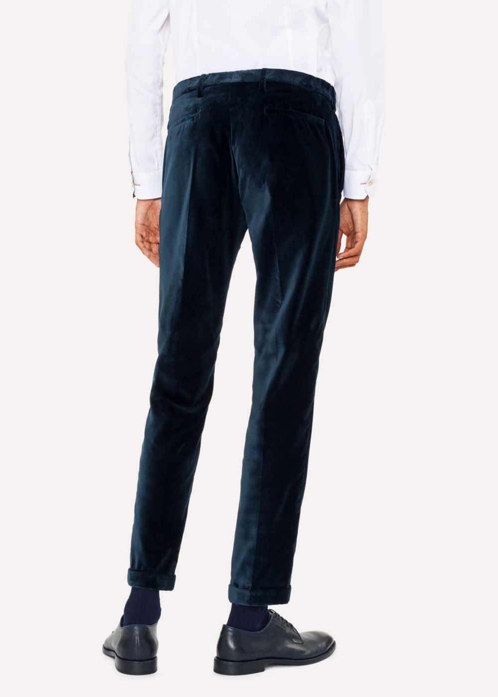 Paul Smith Men's Slim-Fit Dark Petrol Velvet Pants