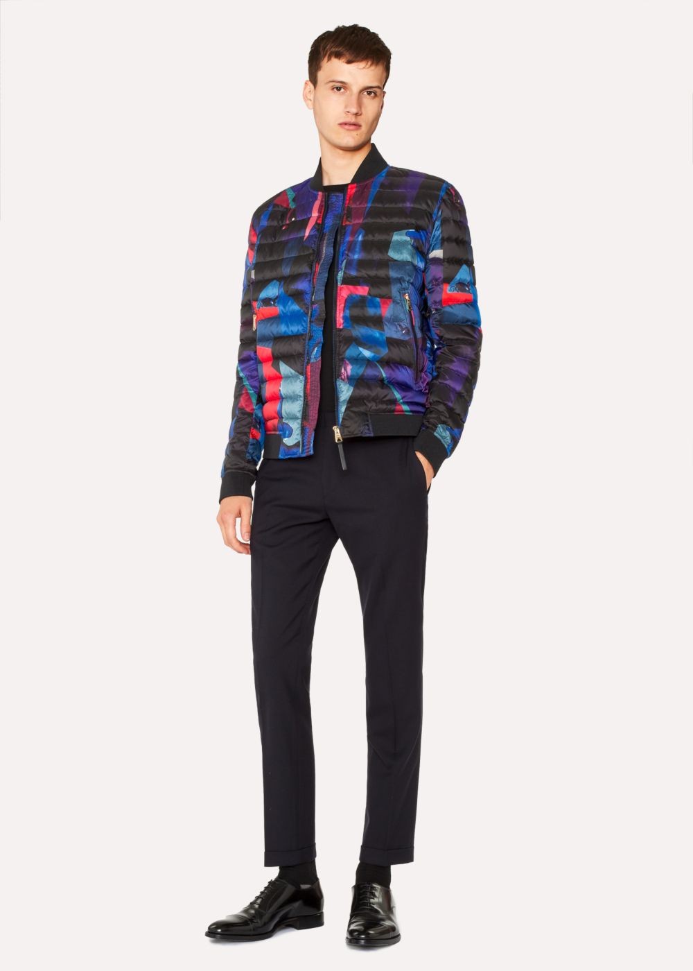 Paul Smith Men's 'rose Collage' Print Down Bomber Jacket