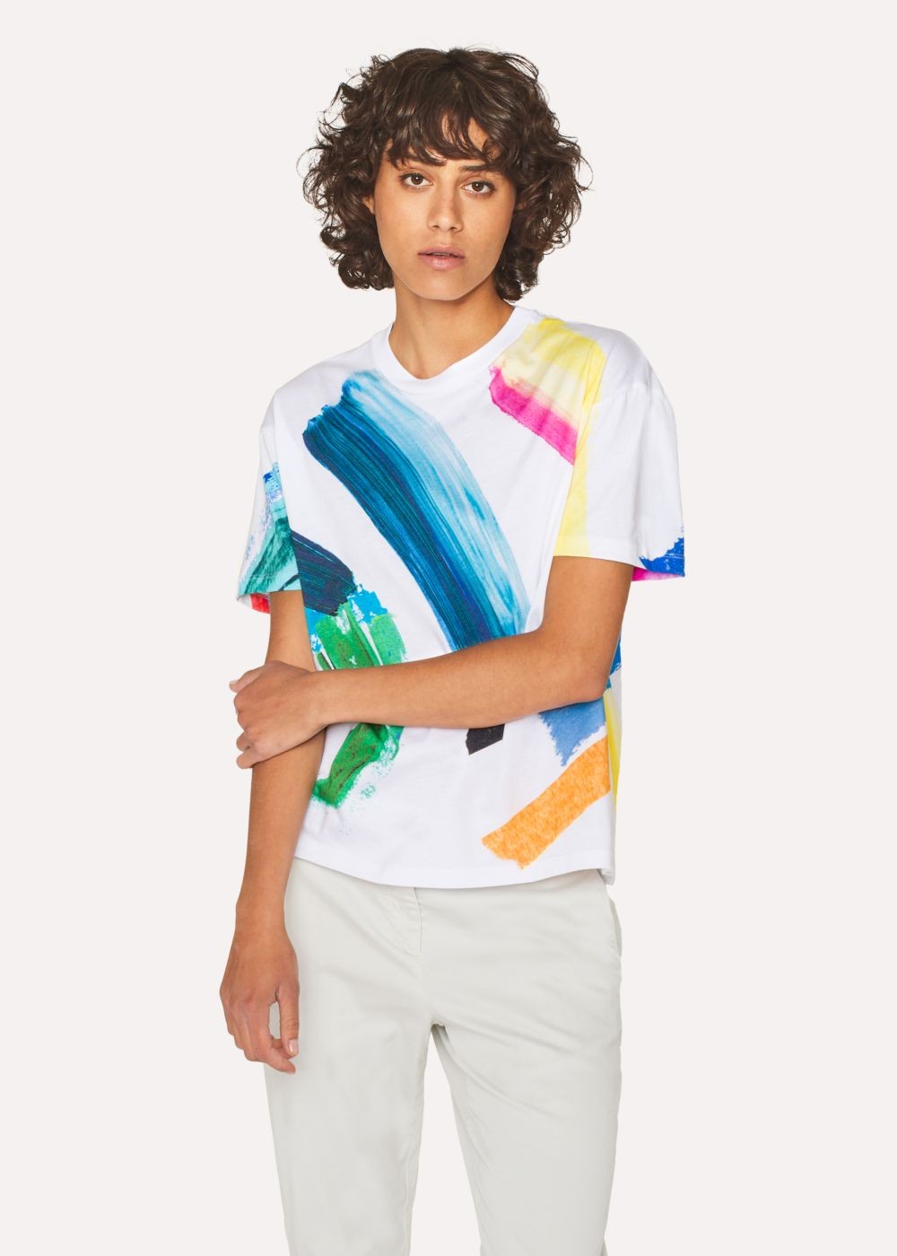 Paul Smith Lady's Multi-Colour 'paint Strokes' Print Shirt