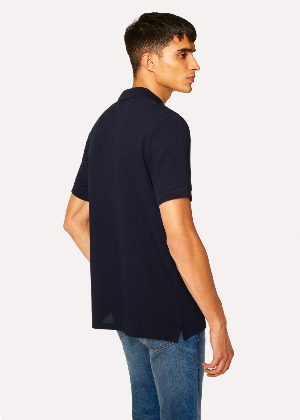 Paul Smith Mens's Dark Navy Organic Cotton-Piqué Zebra Logo Polo Tshirts