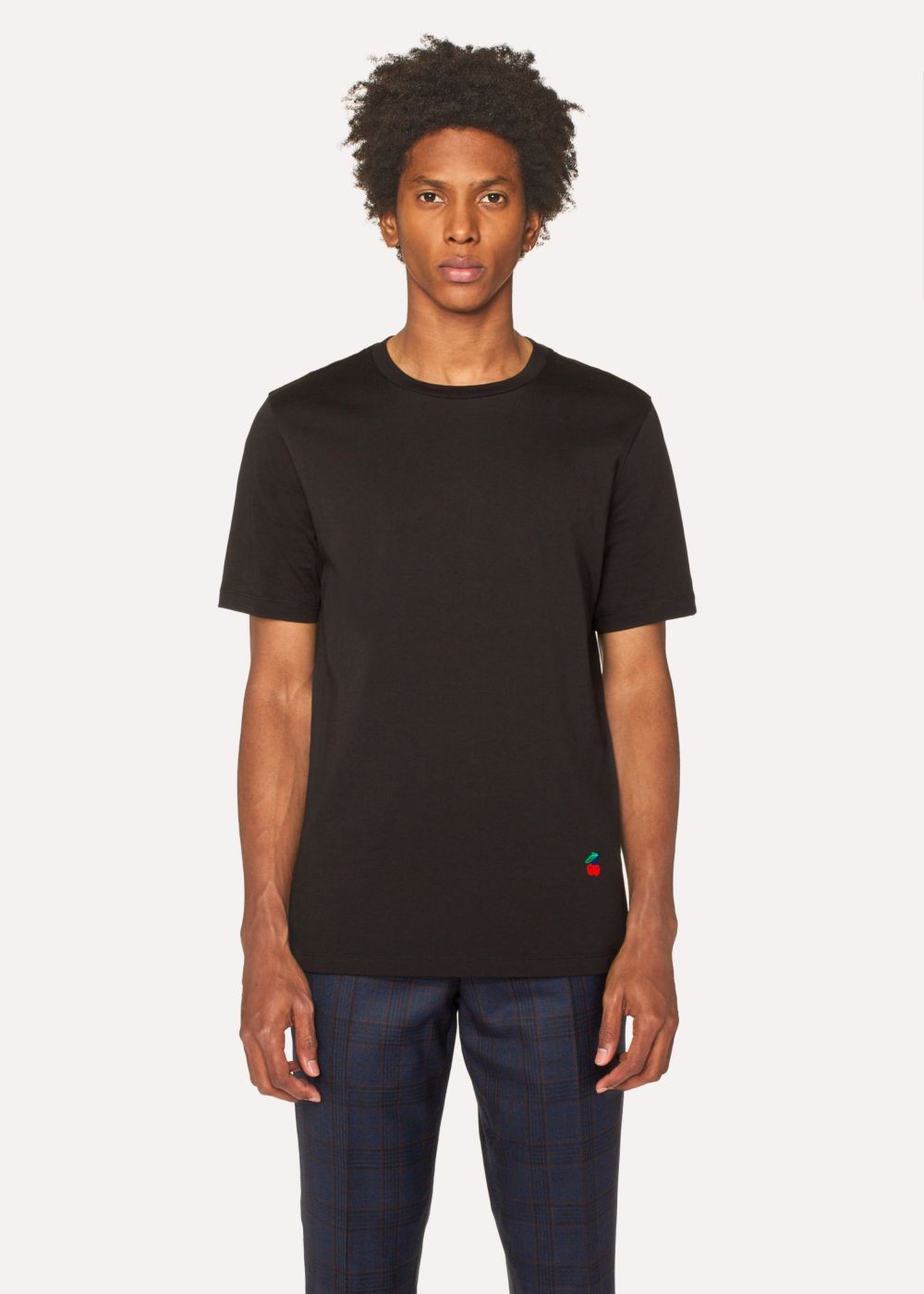 Paul Smith Men's Black T-Shirt With Cherry Motif