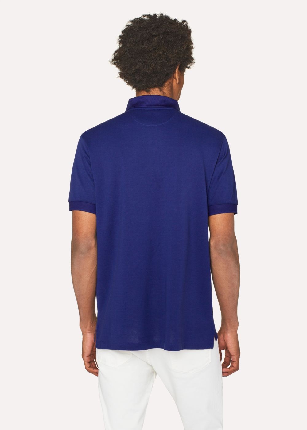 Paul Smith Mens's Slim-Fit Blue Cotton-Piqué Polo Tees With Embroidered 'cherry'