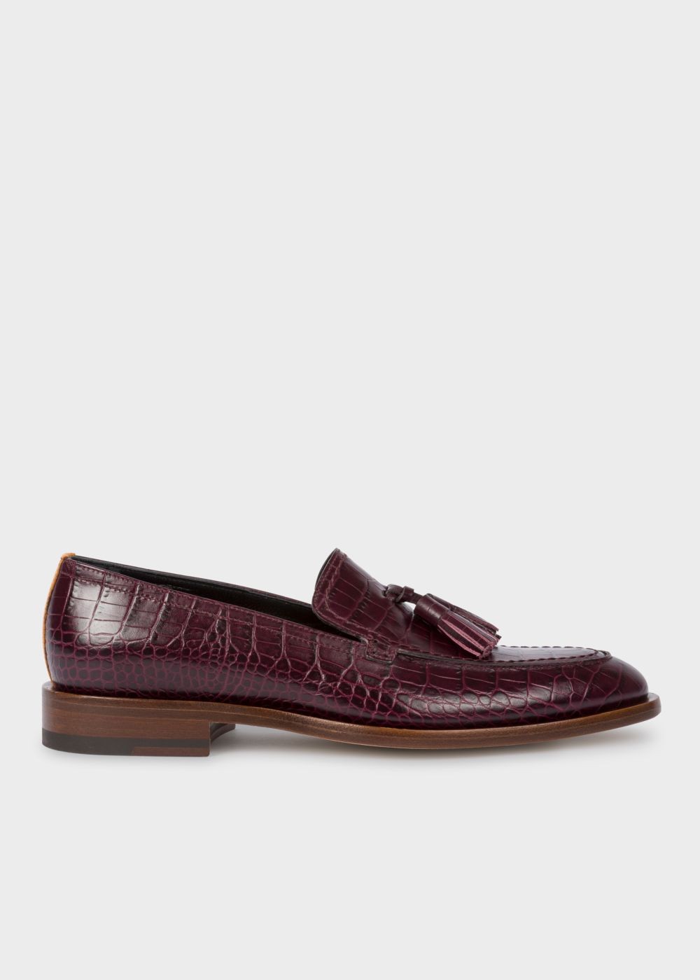 Paul Smith Women'S Burgundy Mock-Croc Leather 'Alexis' Loafers Trainers