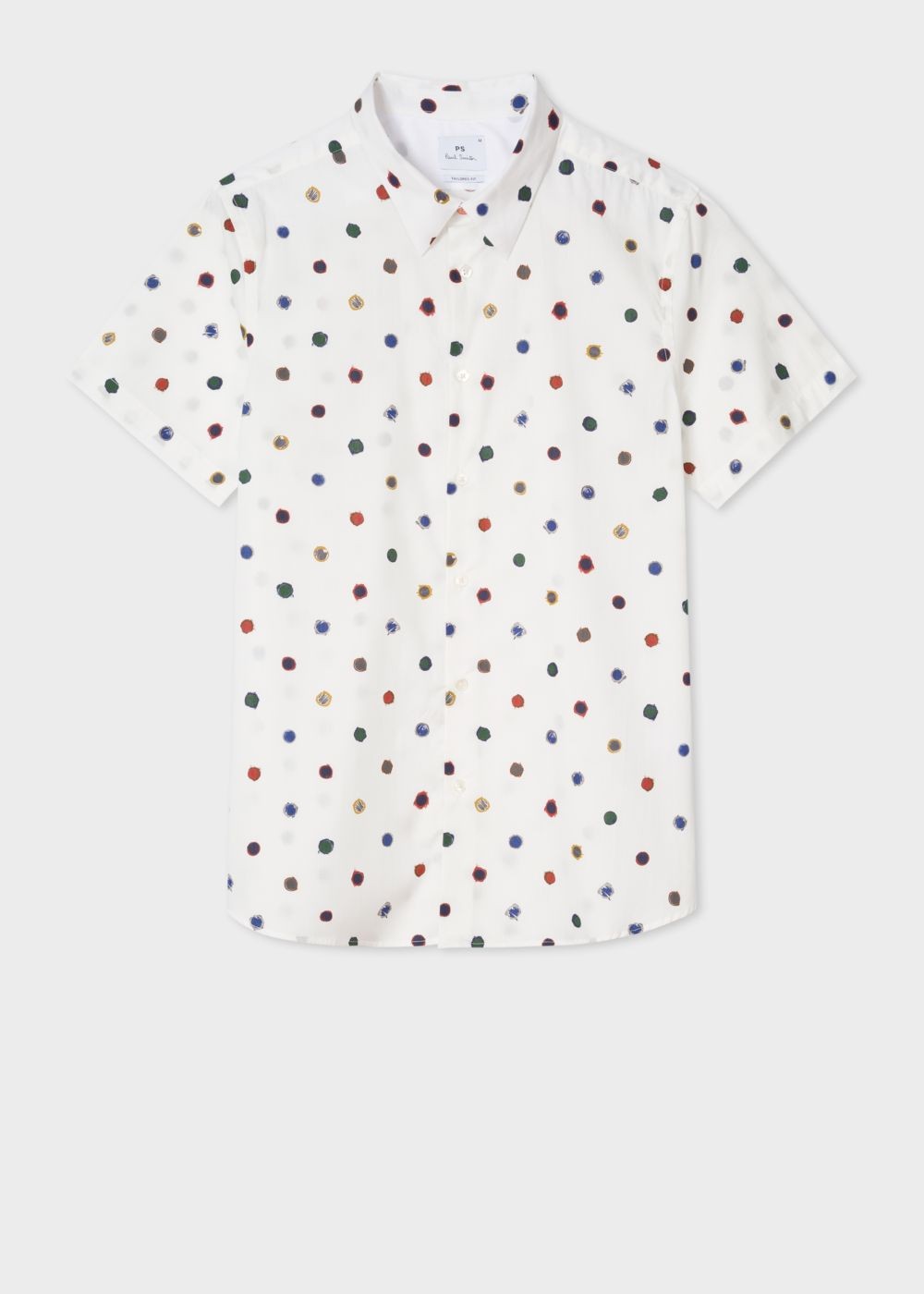 Paul Smith Mens's Tailored-Fit White 'scribble Spot' Short-Sleeve Cotton T-Shirts