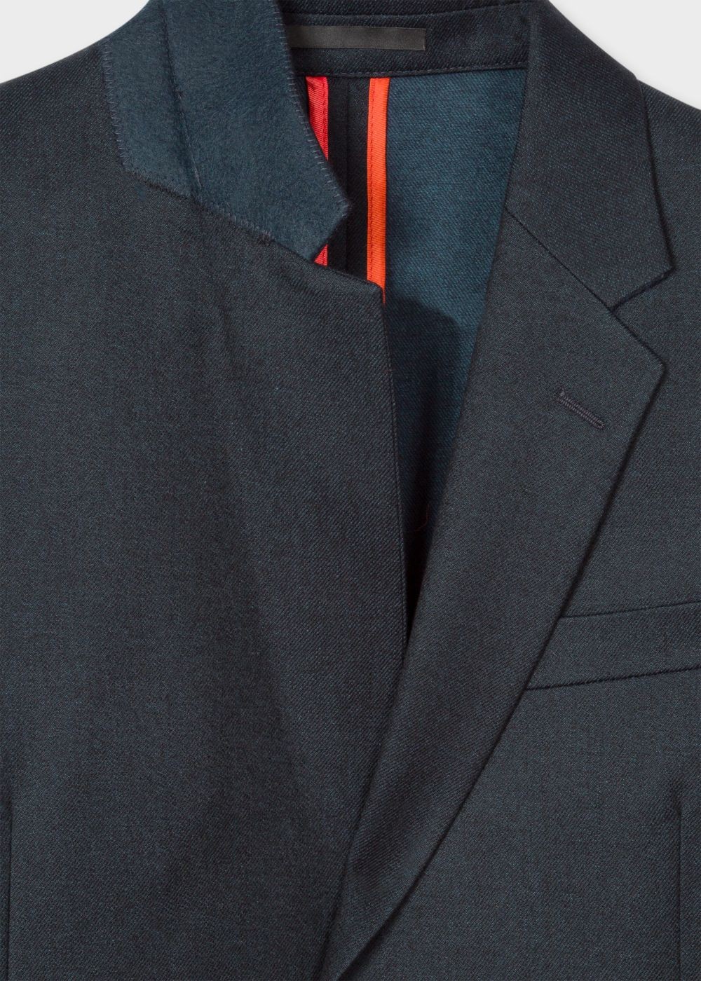 Paul Smith Men's Mid-Fit Two-Tone Navy Wool-Blend Twill Blazer Clothing
