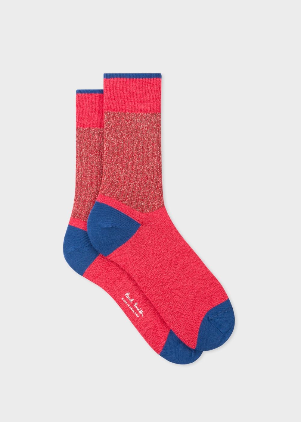Paul Smith Women's Raspberry Socks With Ribbed Silver Detail
