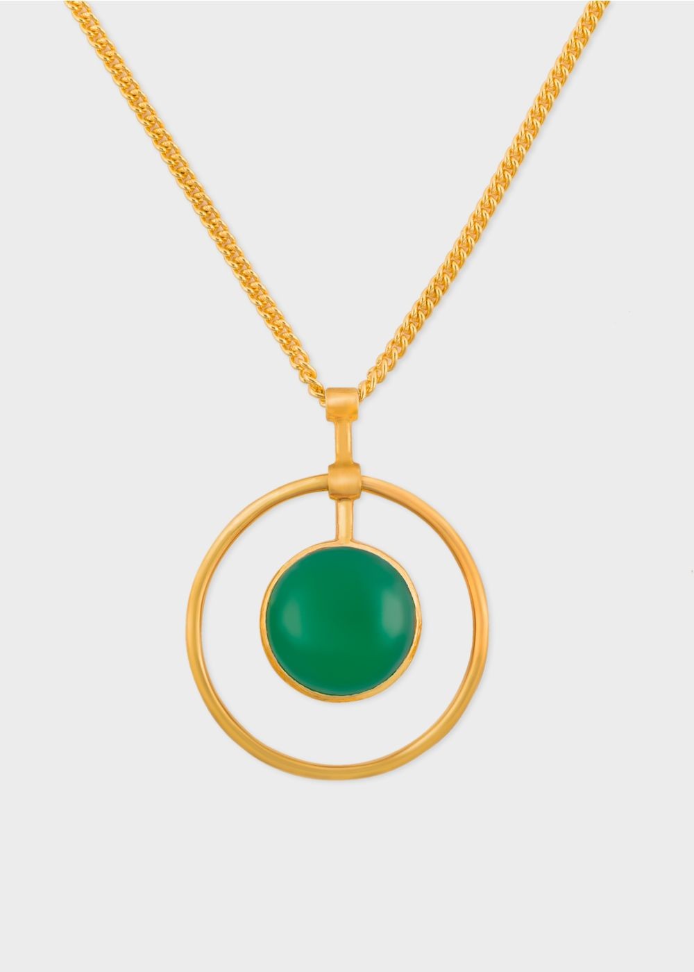 Paul Smith Rachel Entwistle + Paul Smith - Gold Loop Necklace With Green Onyx Stone Accessories Women