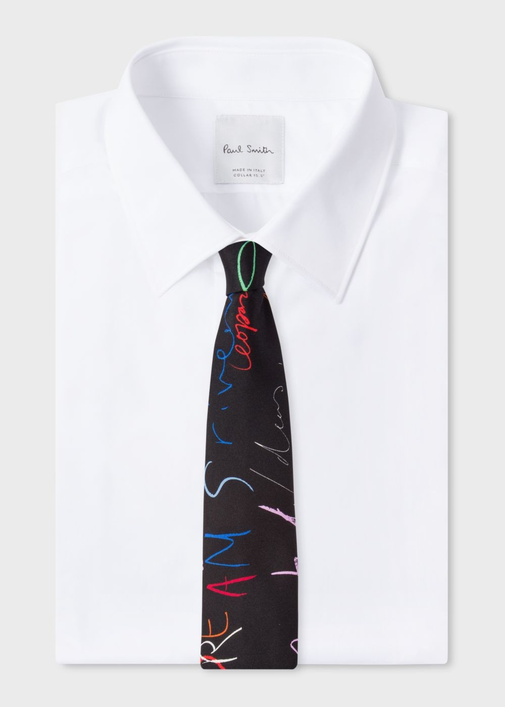 Paul Smith Men's Black 'ideas Script' Silk Tie