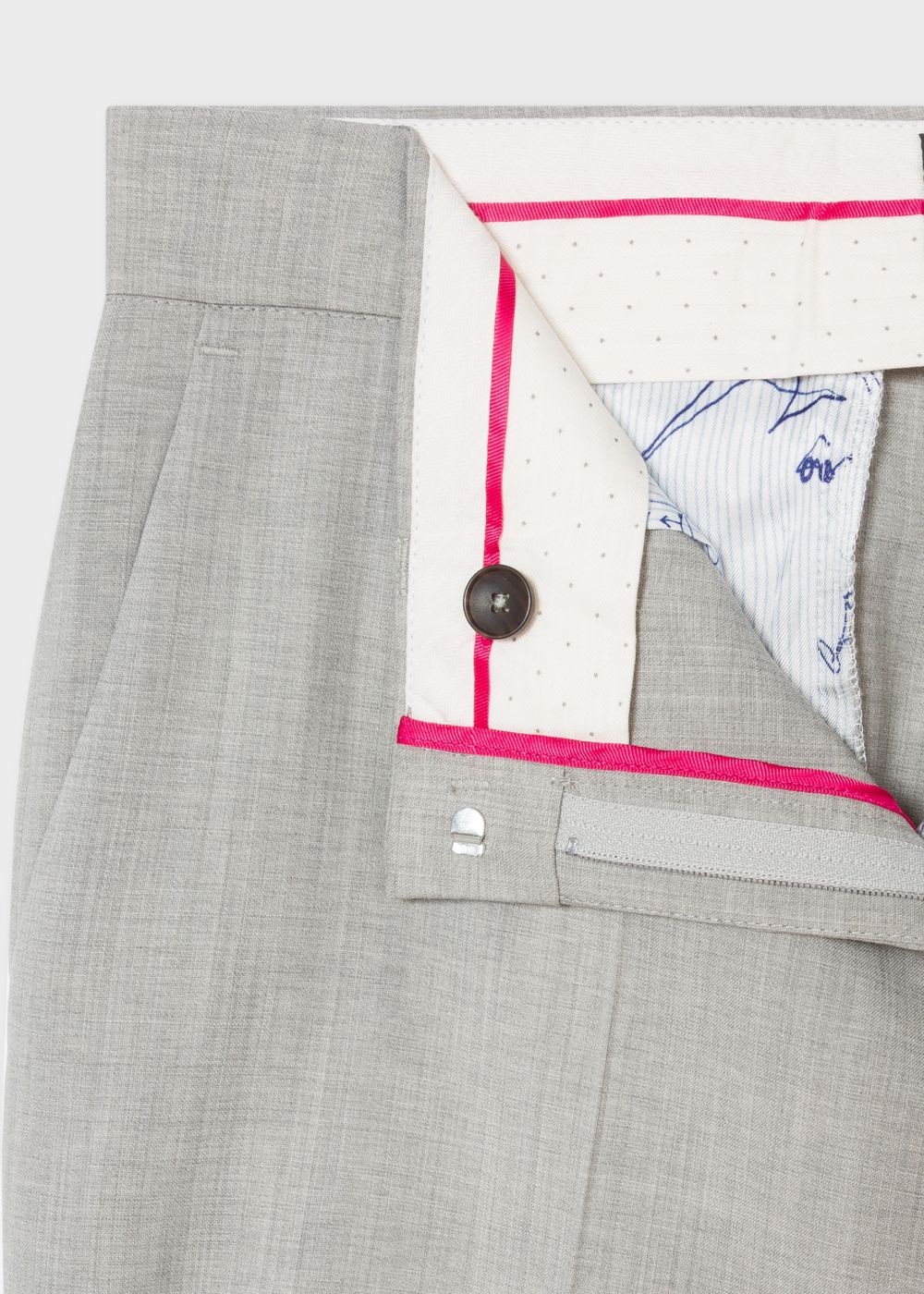 Paul Smith Lady's Light Grey Marl Wool-Stretch Wide Leg Trousers Clothing