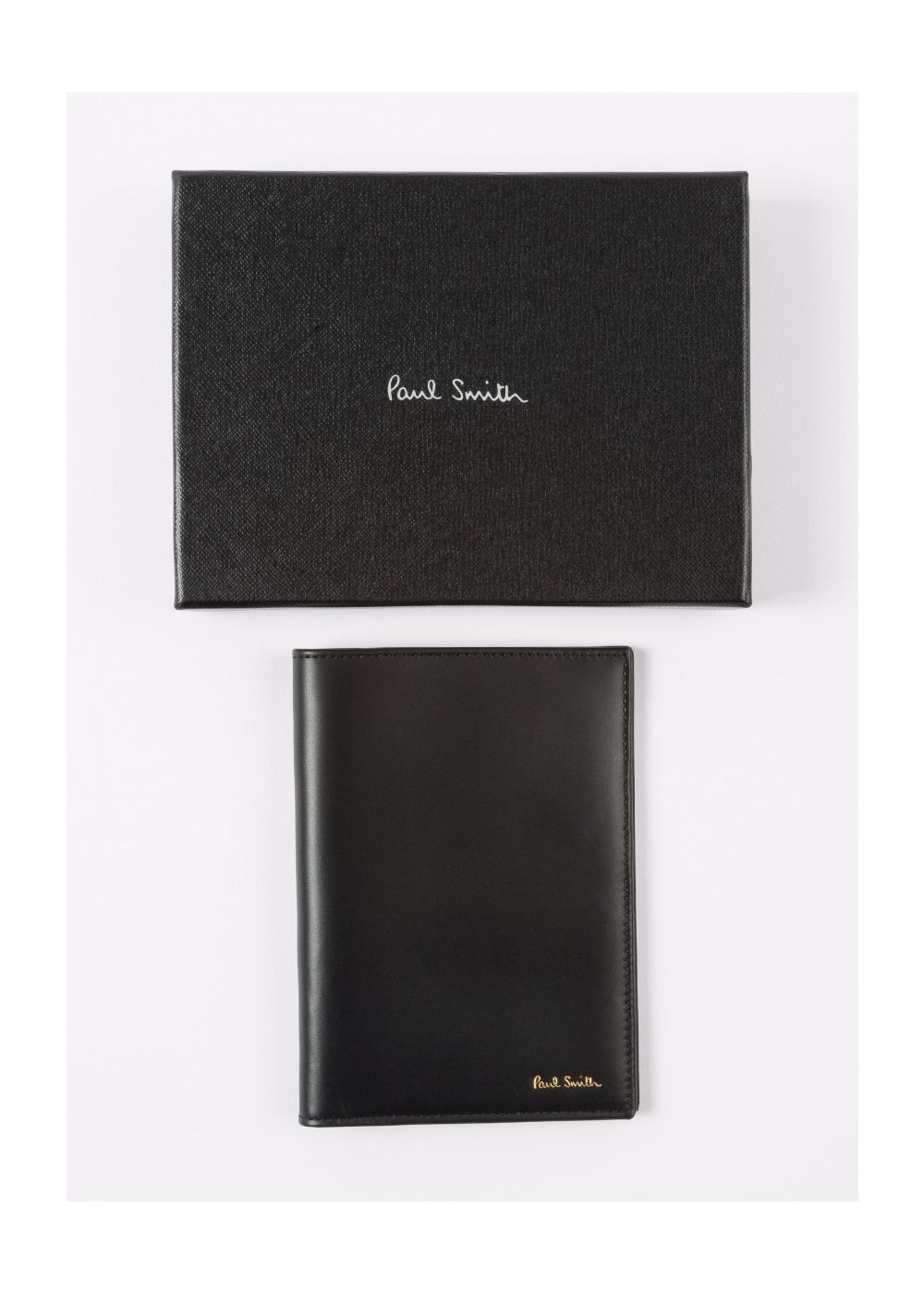 Paul Smith Black Leather Signature Stripe Interior Passport Cover Men