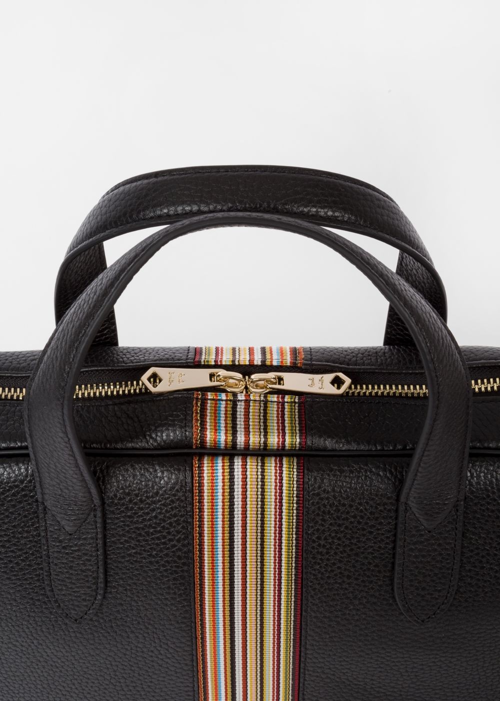 Paul Smith Men's Black Signature Stripe Slim Leather Business Folio Accessories