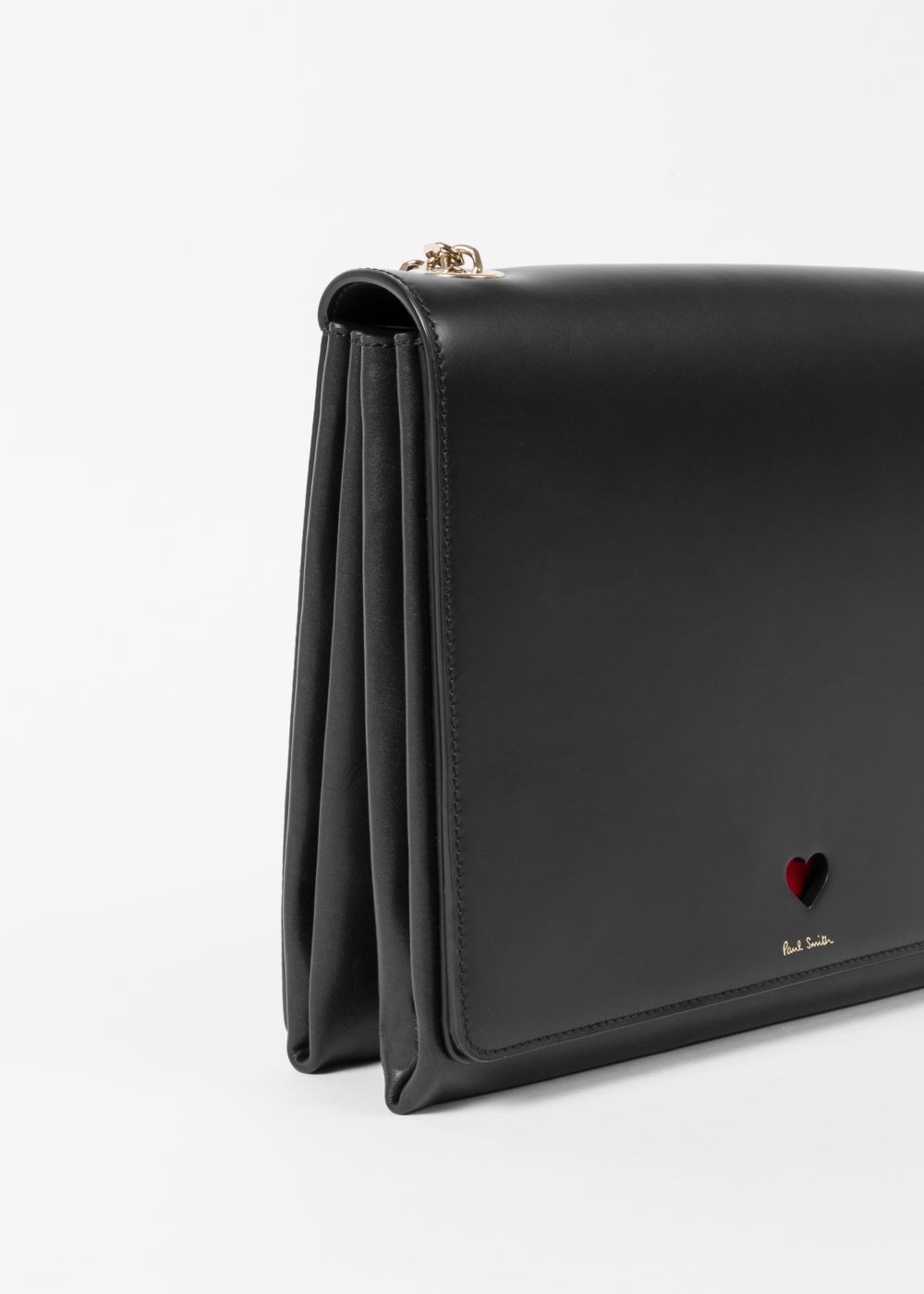Paul Smith Lady's Black 'heart' Leather Shoulder Handbag