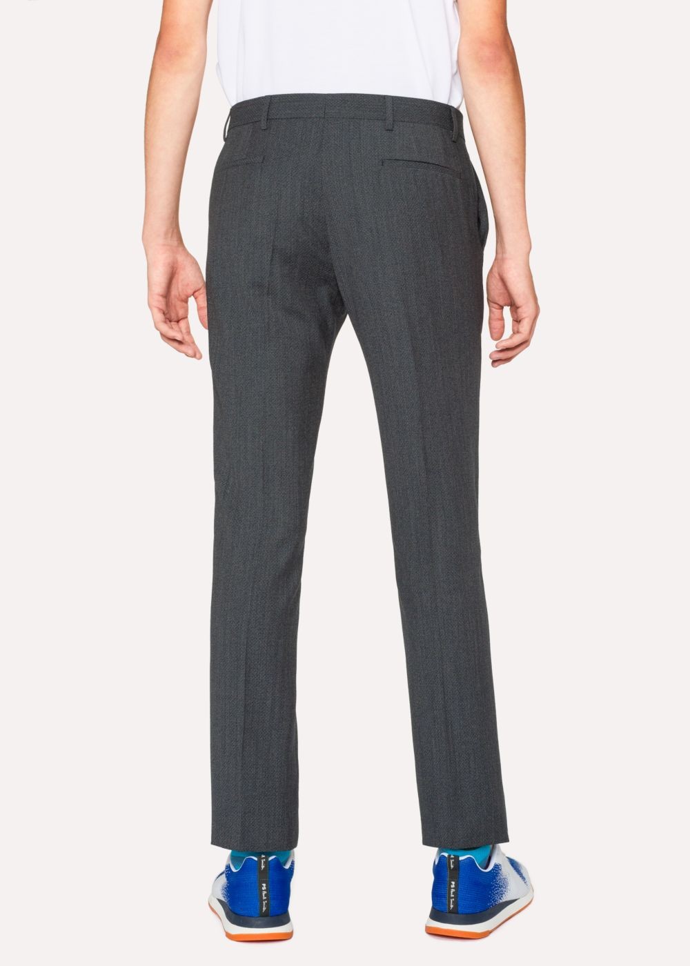 Paul Smith Mens's Slim-Fit Navy Flecked-Wool Pants
