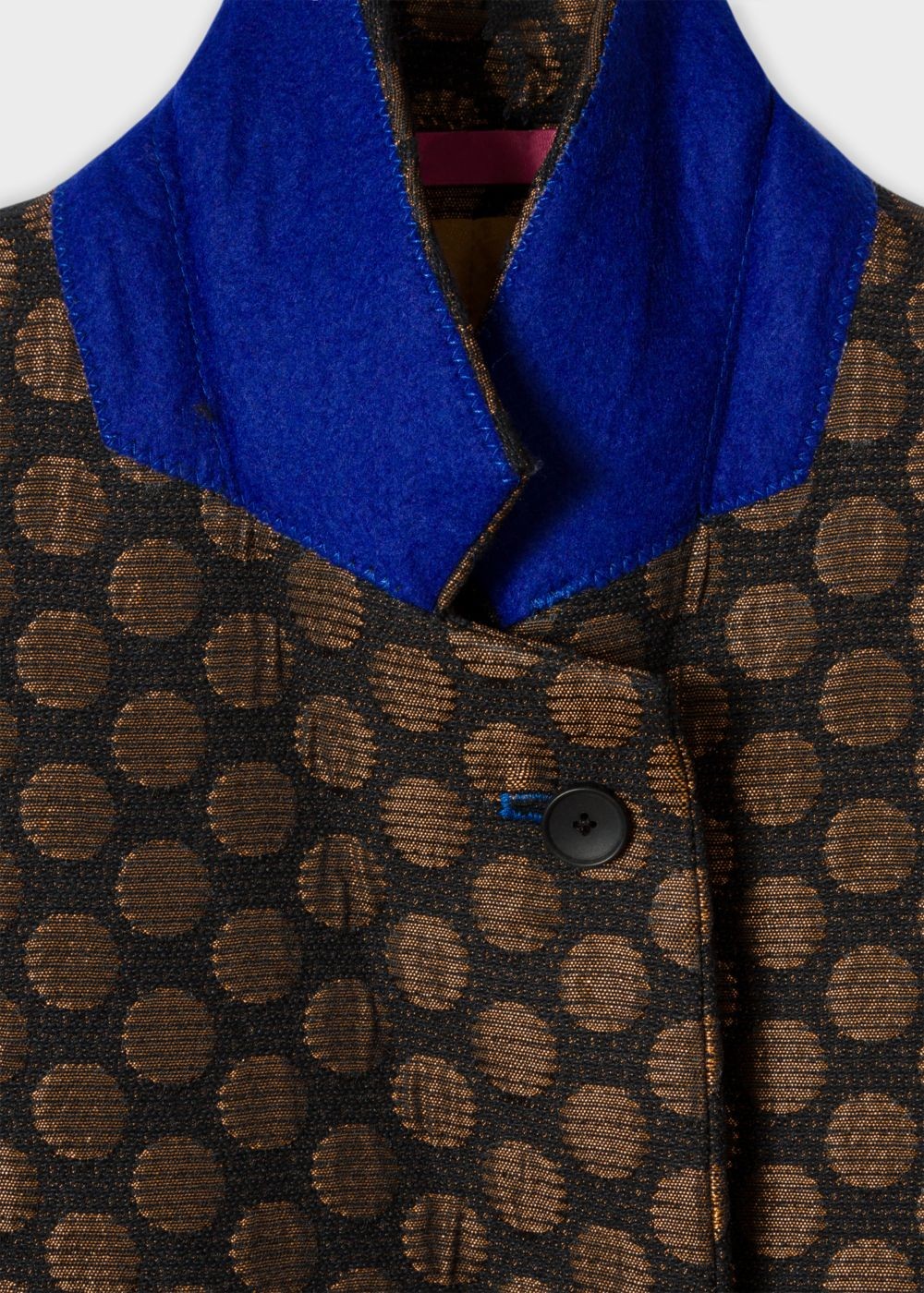 Paul Smith Women's Gold Polka Dot Jacquard Cotton-Blend Epsom Jackets