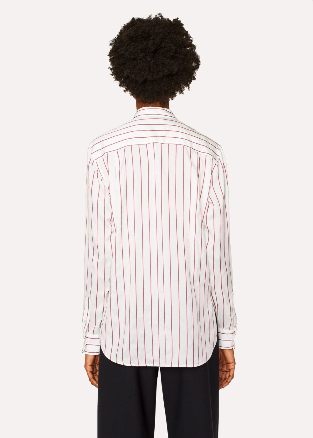 Paul Smith Women's Burgundy Stripe Silk T-Shirts