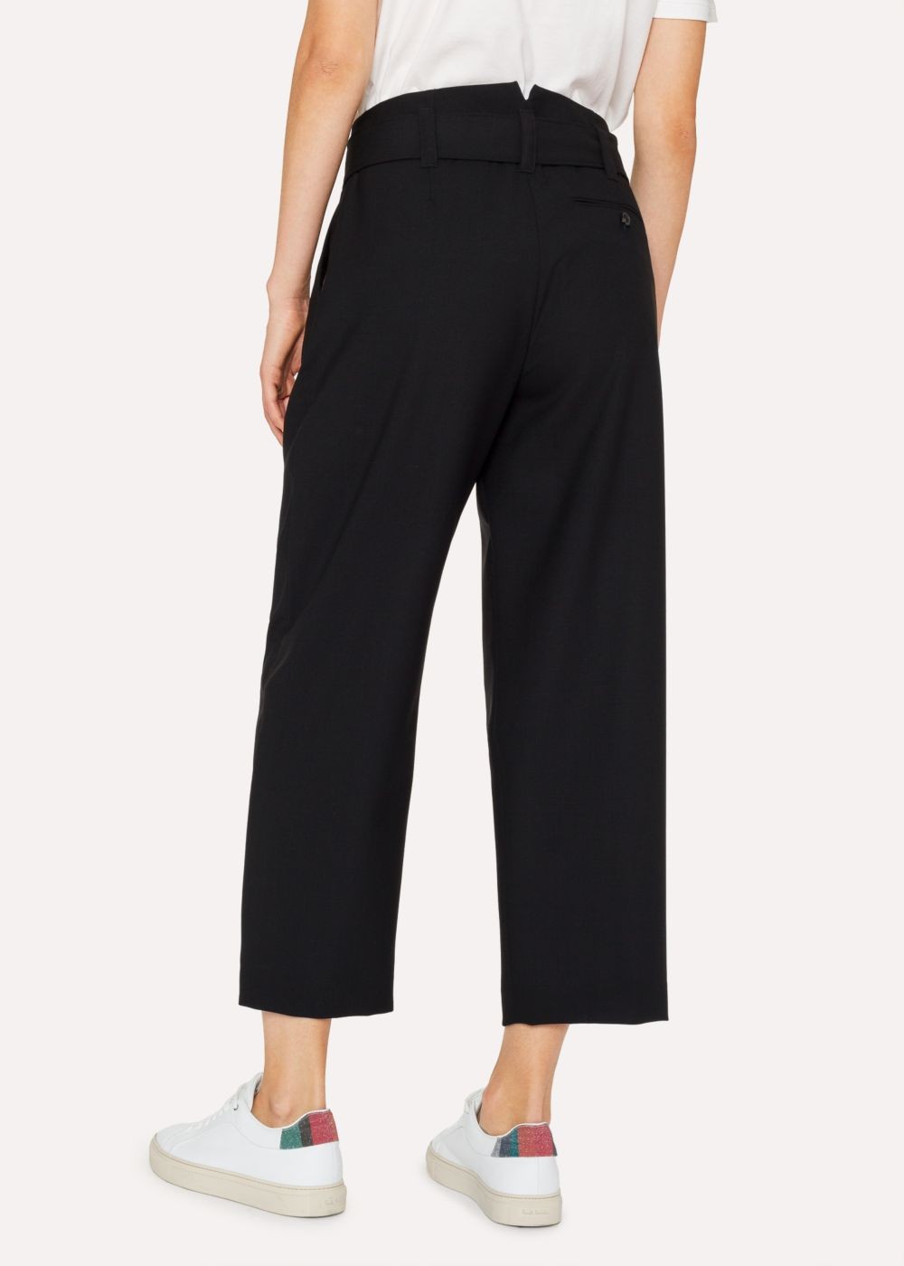 Paul Smith Womens's Black Pleated Wool Pants With Belt