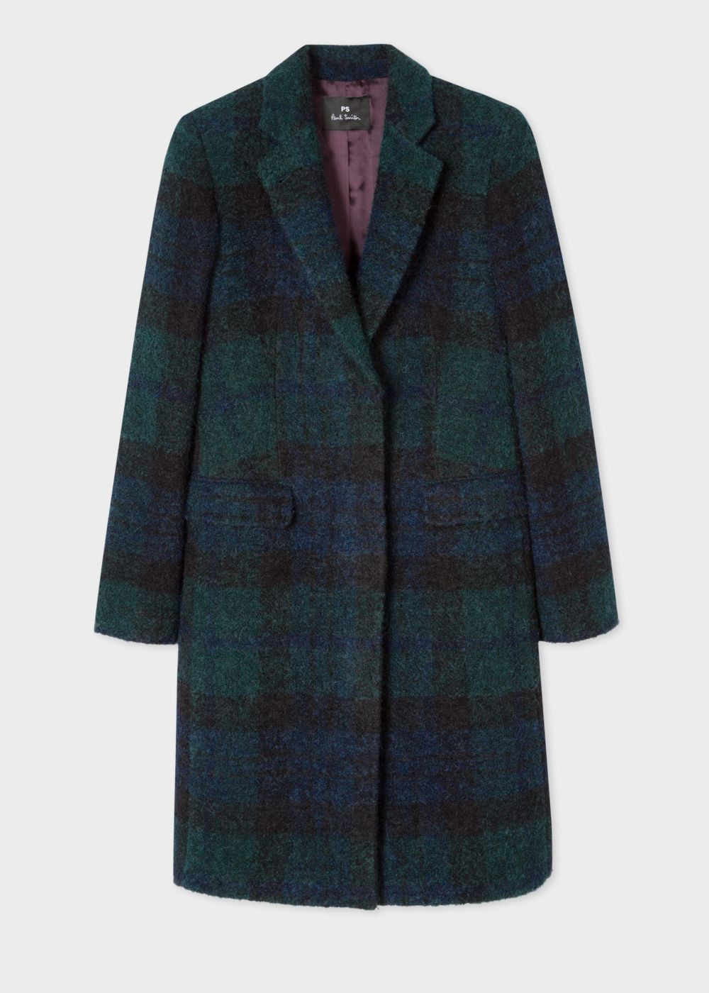 Paul Smith Womens's Blackwatch Tartan Bouclé Epsom Coat