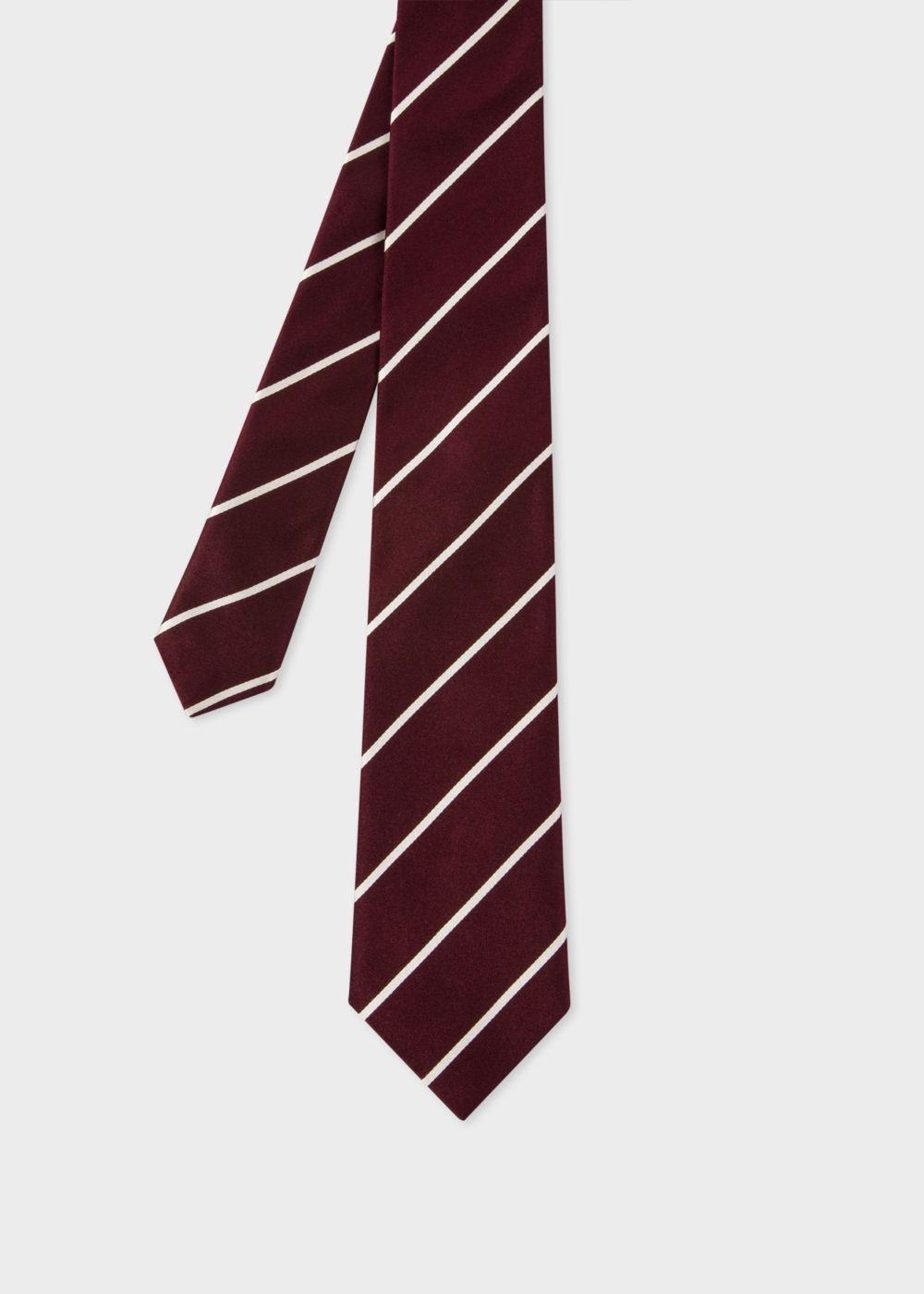 Paul Smith Men's Burgundy Diagonal Stripe Silk Tie
