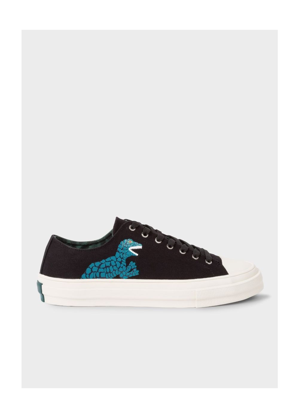Paul Smith Men's Black Canvas 'kinsey' Shoes With Dino Print