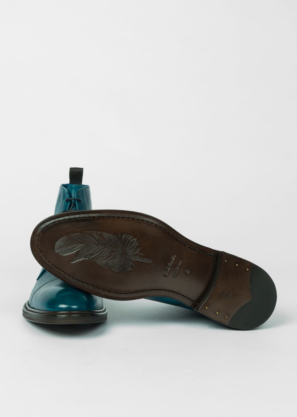 Paul Smith Men's Dip-Dyed Teal Calf Leather 'jarMen' Boots